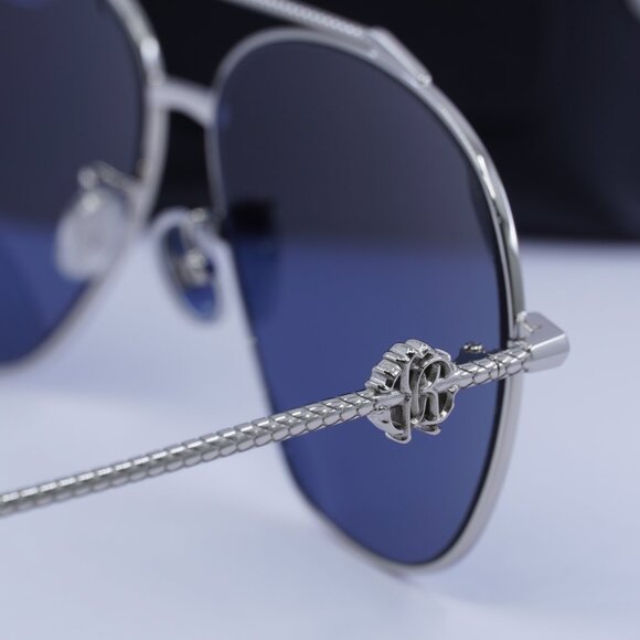 Final Price! Roberto Cavalli SRC008V 0579 Palladium/Blue Sunglasses - Picture 8 of 9